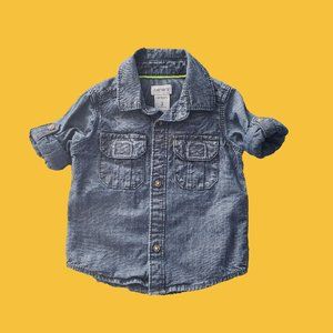 Carter's Denim Button Front Shirt Size 3M